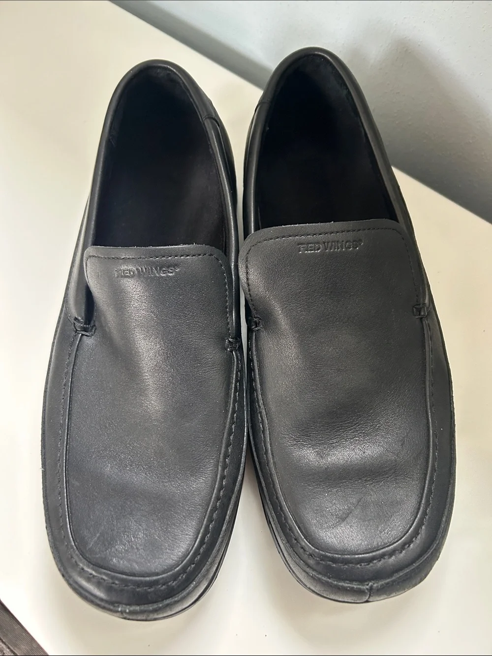 Red Wing Black Leather Slip-On Loafers for Men